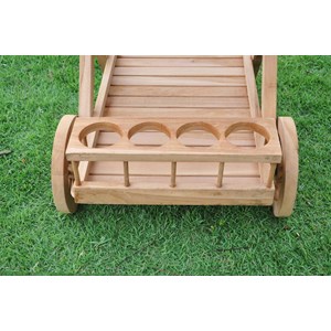 Kereta desserte en teck avec roues