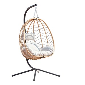 Lima fauteuil suspendu en résine effet rotin naturel