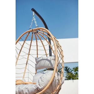 Lima fauteuil suspendu en résine effet rotin naturel