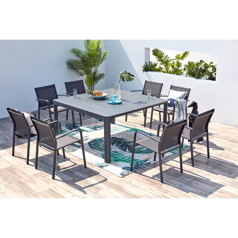 Florencia salon de jardin aluminum 8 places