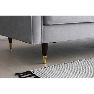 Nalha canapé 3 places en velours gris clair