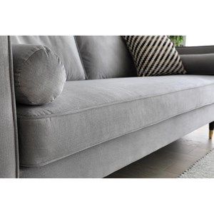 Nalha canapé 3 places en velours gris clair