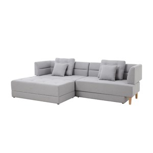 Berga canapé multifonction 4 places en tissu gris clair