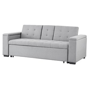 Noho canapé convertible 3 places en tissu gris clair