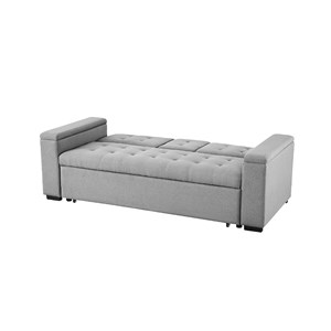 Noho canapé convertible 3 places en tissu gris clair