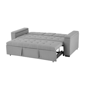 Noho canapé convertible 3 places en tissu gris clair