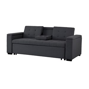 Noho canapé convertible 3 places en tissu gris foncé
