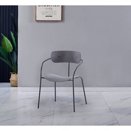 Alexia lot de 4 chaises gris foncé design