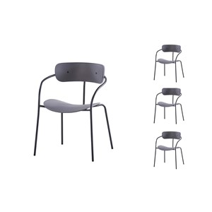 Alexia lot de 4 chaises gris foncé design