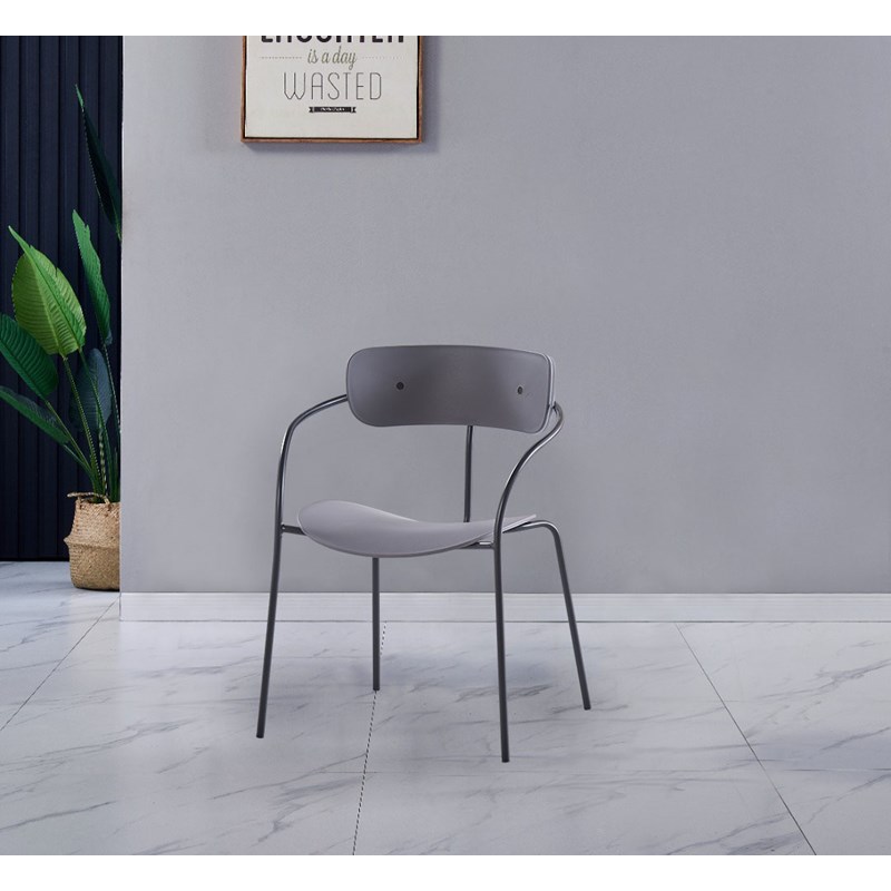 Alexia lot de 2 chaises design gris foncé