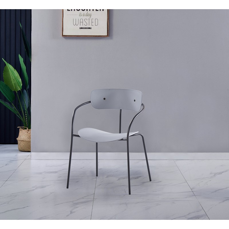 Alexia lot de 4 chaises gris clair design