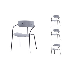 Alexia lot de 4 chaises gris clair design