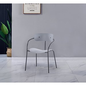 Alexia, chaise design gris clair x2