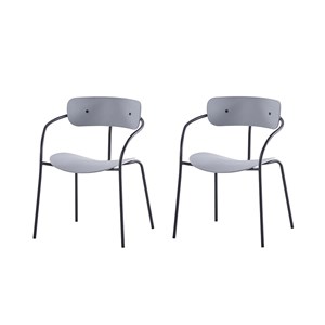 Alexia lot de 2 chaises design gris clair