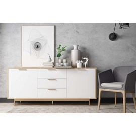 Fyn buffet scandinave blanc et bois naturel