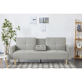 Oslo canapé convertible 3 places en tissu gris
