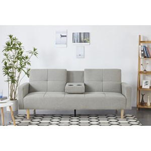 Oslo canapé convertible 3 places en tissu gris