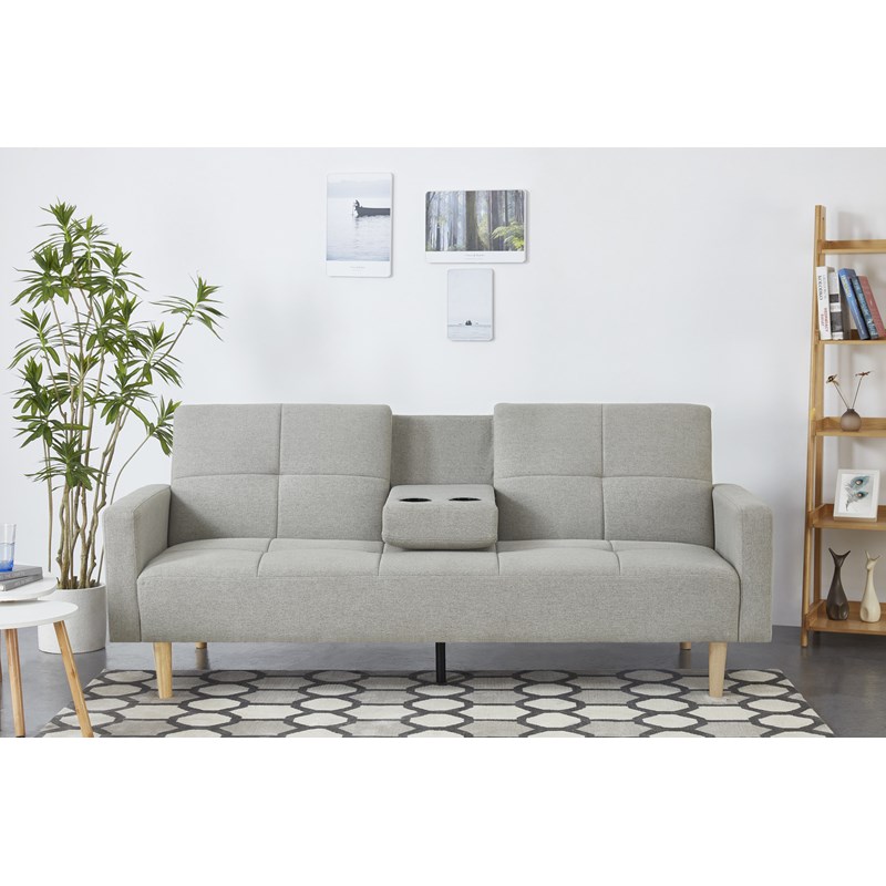 Oslo canapé convertible 3 places en tissu gris