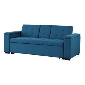 Noho canapé convertible 3 places en tissu bleu pétrole