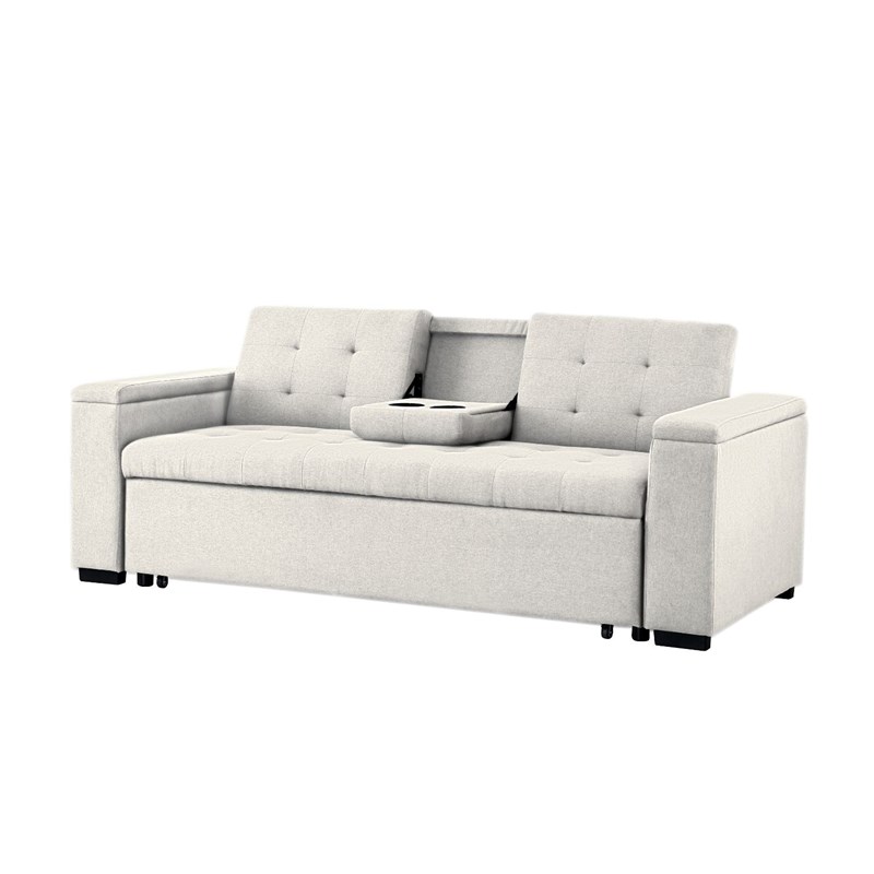 Noho canapé convertible 3 places en tissu beige