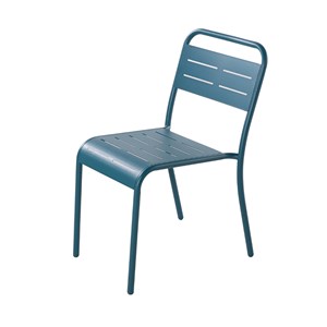 Bergame lot de 6 chaises en acier bleu