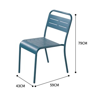 Bergame lot de 6 chaises en acier bleu