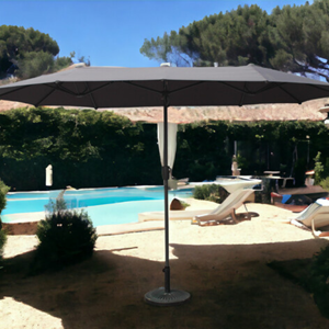 Siena parasol double gris droit ovale 2 x 3 m