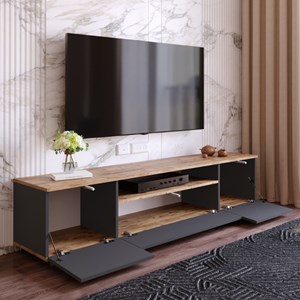 Tyro meuble tv gris et bois 180 cm