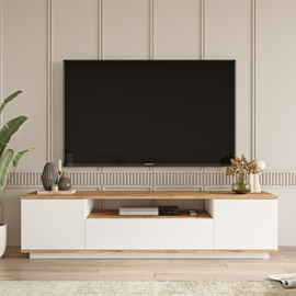 Tyro meuble tv blanc et bois 180cm