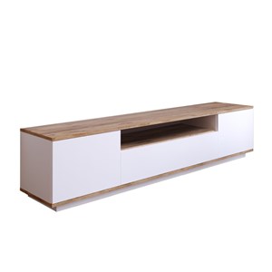 Tyro meuble tv blanc et bois 180cm