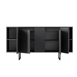 Boras buffet design noir 4 portes