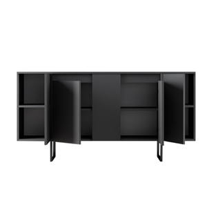 Boras buffet design noir 4 portes