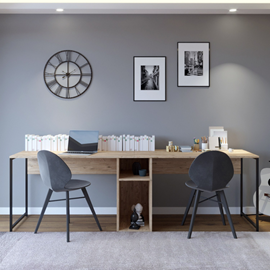 Kili bureau 2 personnes en bois avec niches