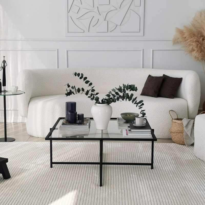 Limp table basse design noire en verre