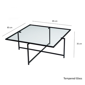 Limp table basse design noire en verre