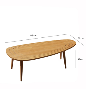 Rana table basse style teck bois clair
