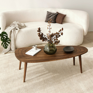 Rana table basse bois massif en noyer 115cm