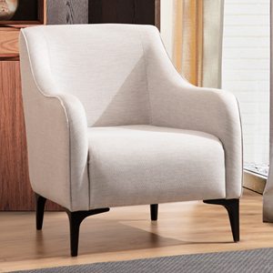 James - fauteuil en tissu blanc cassé