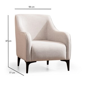 James fauteuil en tissu blanc cassé