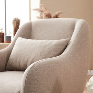 Brissett fauteuil beige avec coussin en lin
