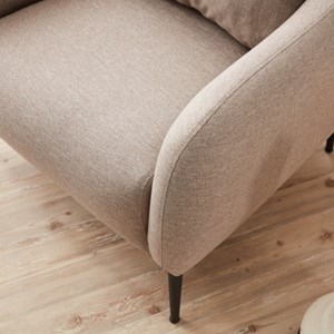Brissett fauteuil beige avec coussin en lin