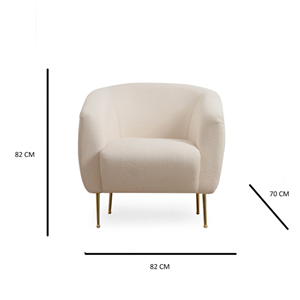 Garcia fauteuil bouclettes rond crème