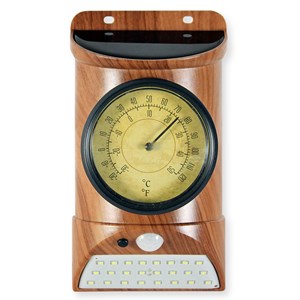 Lampe solaire fishtec weather wood marron