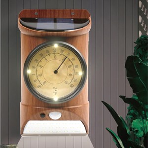 Lampe led solaire 28 led, détecteur mouvement, thermomètre, jardin
