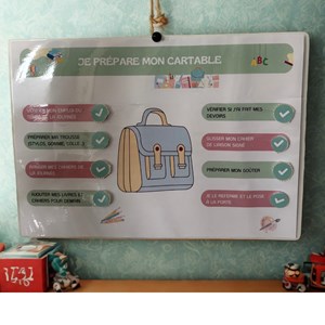 J'apprends à préparer mon cartable