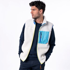 Veste sherpa sans manches mixte ivoire XS