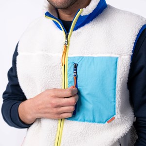 Veste sherpa sans manches mixte ivoire XS