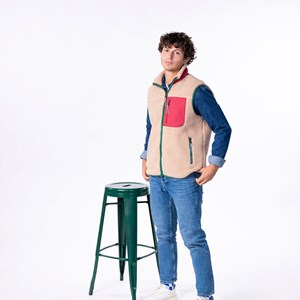 Veste sherpa sans manches mixte naturel XS