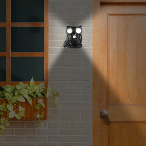 Applique extérieure hibou ip44 détecteur mouvement yeux led orientables