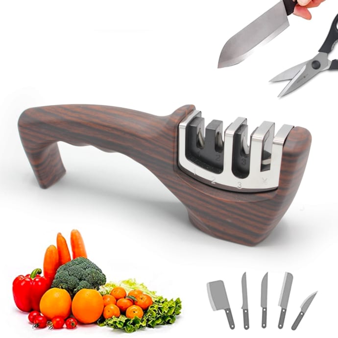 Aiguiseur Couteaux Manuel Tungstène - 14.5x6cm - Portable Pour Cuisine, Jardin, Extérieur